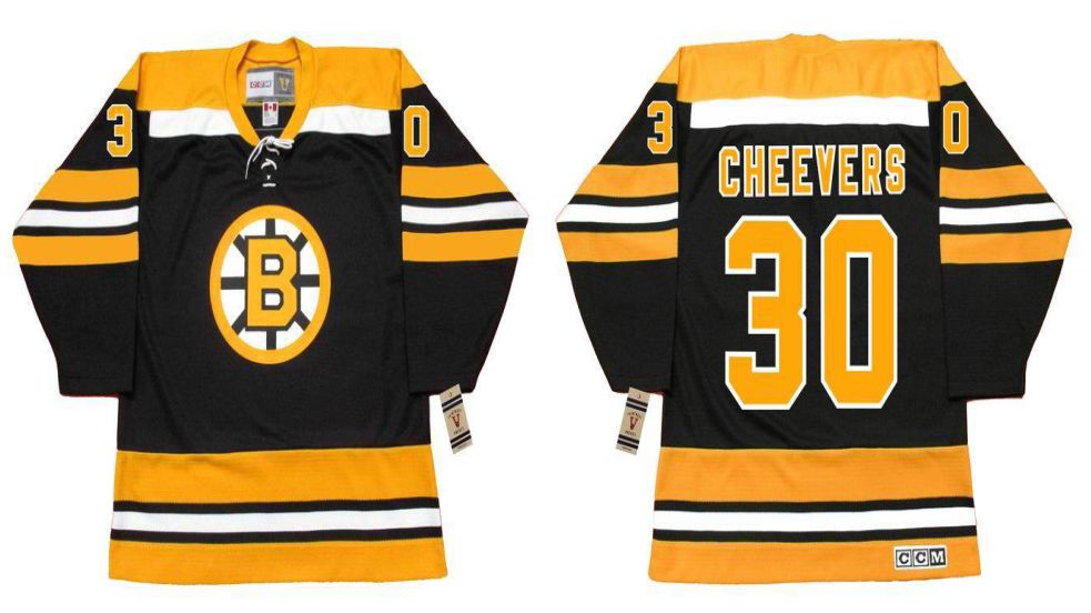 2019 Men Boston Bruins #30 Cheevers Black CCM NHL jerseys->boston bruins->NHL Jersey